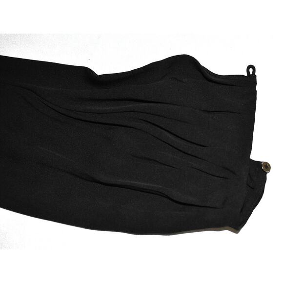 B2 DIANE VON FURSTENBERG Black Pleated Front Panel Detail W/Neck Tie Dress Sz 2 - Picture 6 of 6